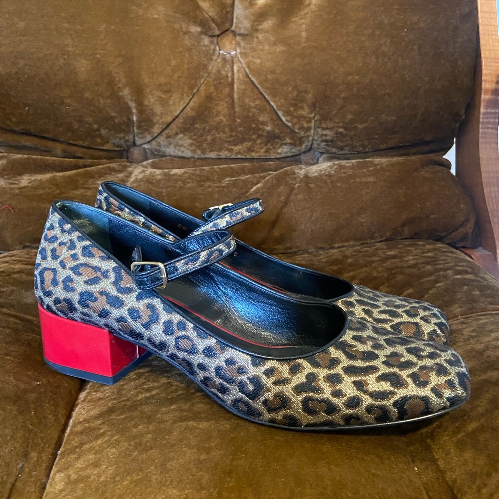 SAINT LAURENT LEOPARD PRINT MARY JANES